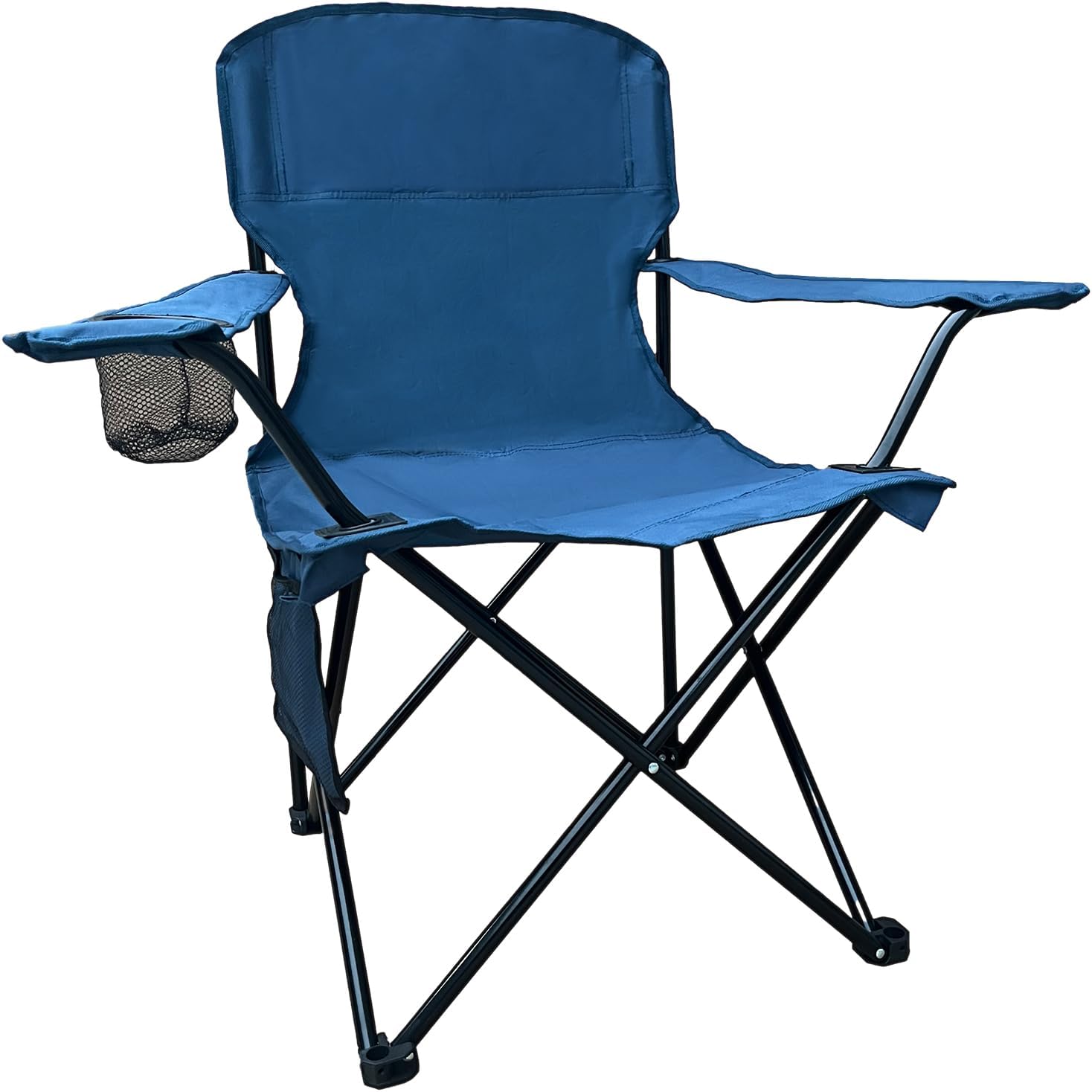 Folding Outdoor Beach Camp Chair with Cup Holder, Storage Pocket, Waterproof Bag Outdoor Arm Chair, Supports 225LBS, Cyan