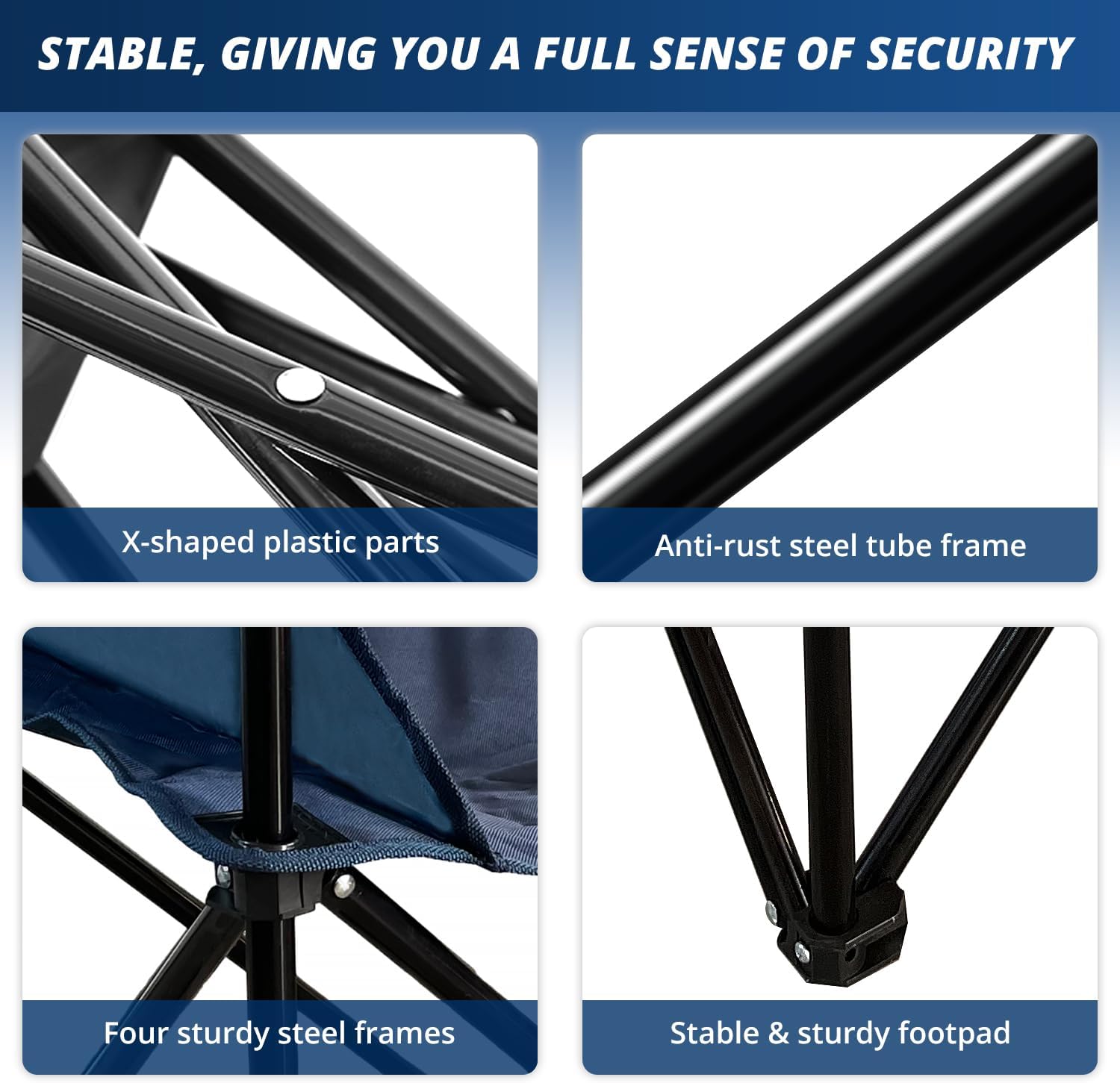 Folding Outdoor Beach Camp Chair with Cup Holder, Storage Pocket, Waterproof Bag Outdoor Arm Chair, Supports 225LBS, Cyan - Image 6