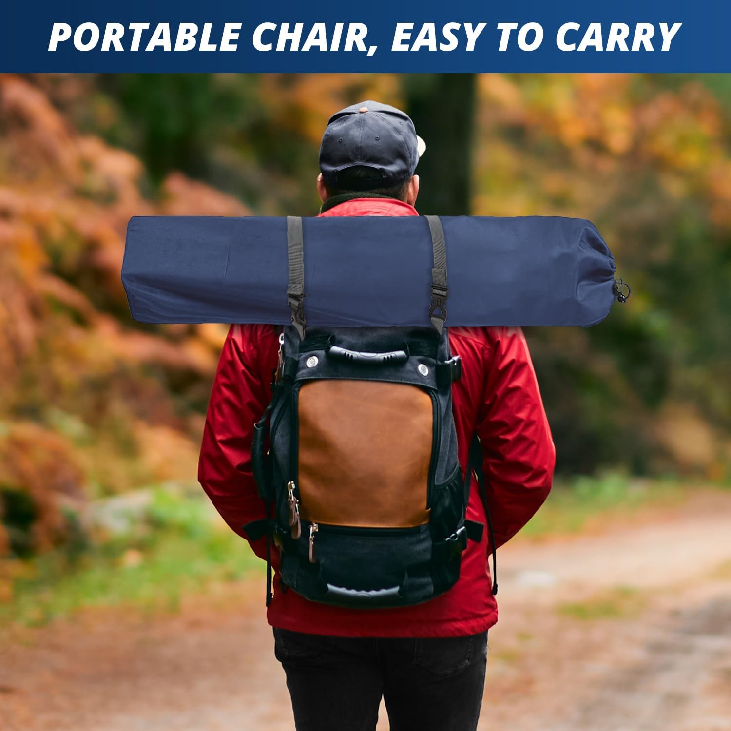 Folding Outdoor Beach Camp Chair with Cup Holder, Storage Pocket, Waterproof Bag Outdoor Arm Chair, Supports 225LBS, Cyan - Image 7