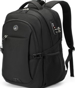 SHRRADOO Anti Theft Laptop Backpack Travel Backpacks with usb Charging Port for Women Men College Backpack Computer Bag Fits 17 Inch Laptop,Grey