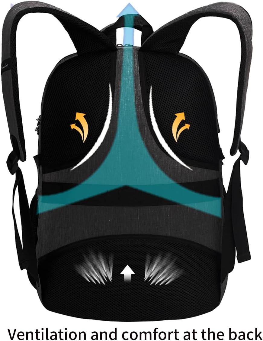 SHRRADOO Anti Theft Laptop Backpack Travel Backpacks with usb Charging Port for Women Men College Backpack Computer Bag Fits 17 Inch Laptop,Grey - Image 7