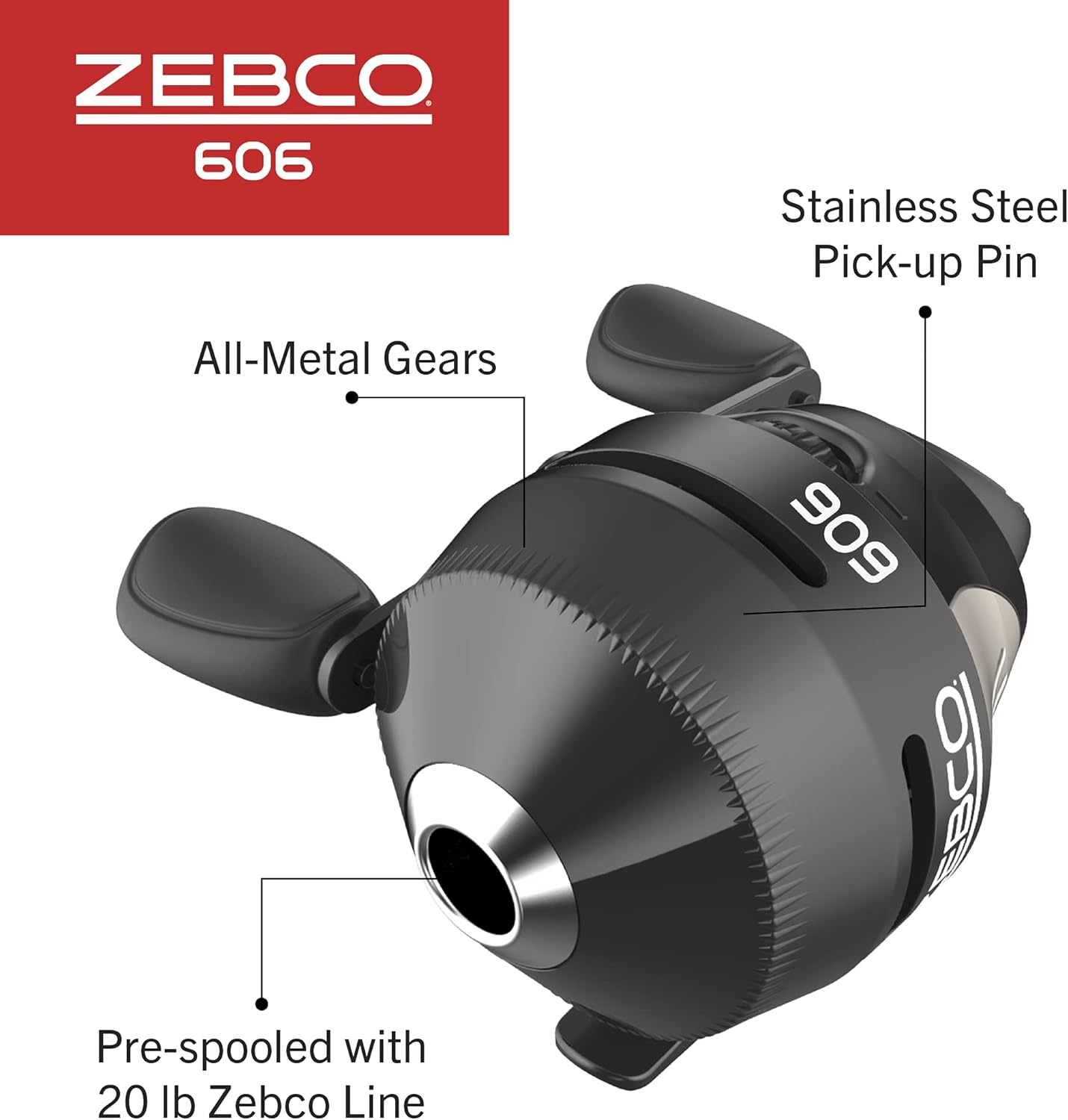 Zebco 606 Spincast Fishing Reel, Size 60 Reel, Right-Hand Retrieve, Pre-Spooled with 20-Pound Zebco Fishing Line - Image 4